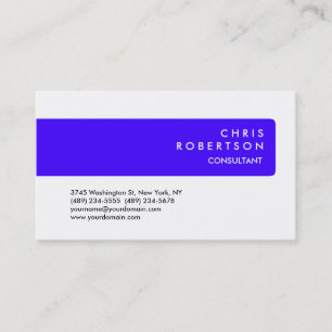 Ultramarine Bleu Carte de visite blanc