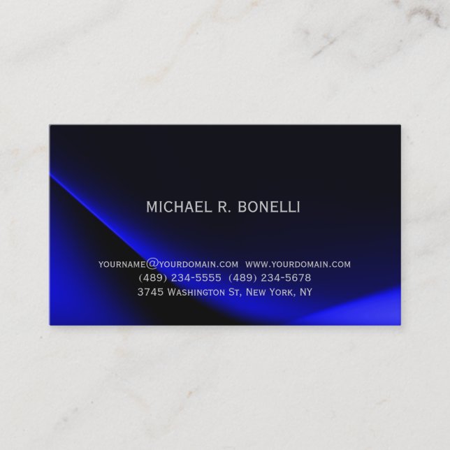 Ultramarine bleu Simple Carte de visite simple (Devant)