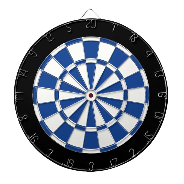 Ultramarine Blue Black And White Dartboard (Front)