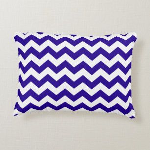 Ultramarine Blue Chevron Accent Pillow