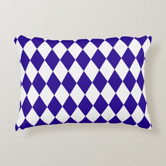 Ultramarine Blue Harlequin Accent Pillow (Front)