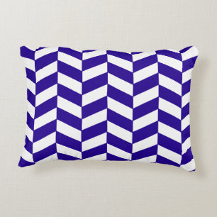 Ultramarine Blue Herringbone Accent Pillow