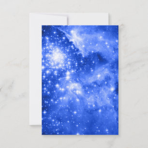 Ultramarine Blue Stars Celestial Photo Invitation