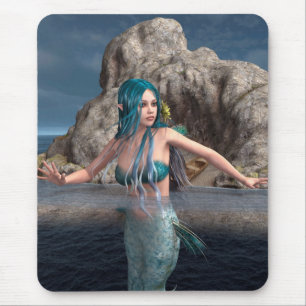 Ultramarine Mermaid Mouse Pad