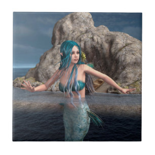 Ultramarine Mermaid Tile