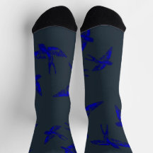 Ultramarine Swallow Socks