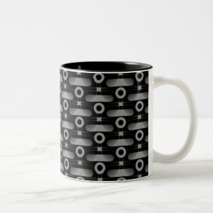 Ultramodern Abstract Mug, Grey Two-Tone Coffee Mug