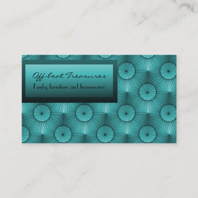 Ultramodern Chic Business Card, Deep Teal Card (Front)