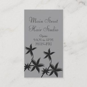 Ultramodern Floral Business Card, Grey Card