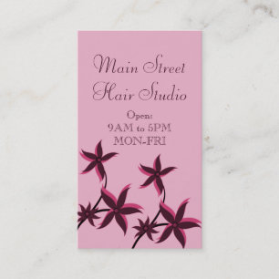 Ultramodern Floral Business Card, Pink Card