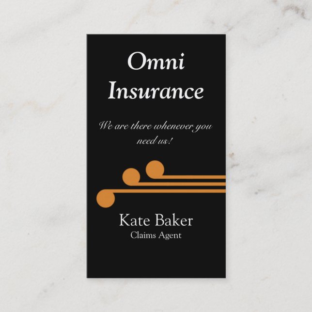 Ultramodern Professional Business Card, Orange Business Card (Front)