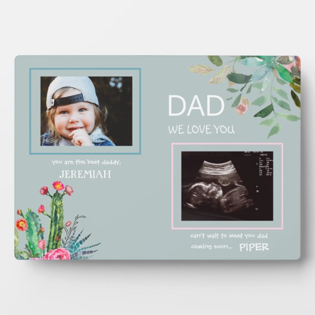Ultrasound 2 Photo Child Cacti Plaque (Front)