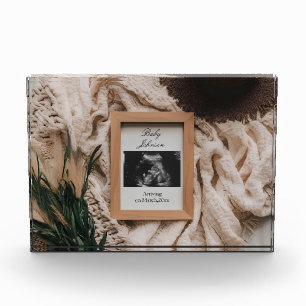 Ultrasound Boho rustic pregnancy announcement  Photo Block