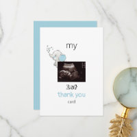 Ultrasound Funny 1st Thank You Card Baby View