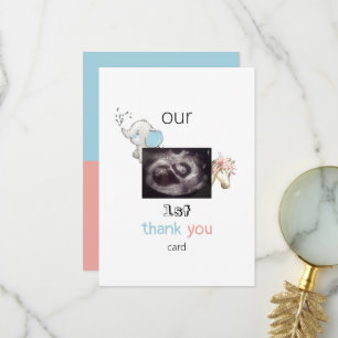 Ultrasound Funny Twin 1er Carte de remerciements B