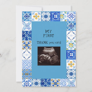 Ultrasound Photo Blue Tile Baby Merci drôle