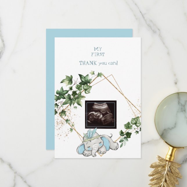 Ultrasound Photo Boy Thank You Baby Point of View (Front/Back In Situ)