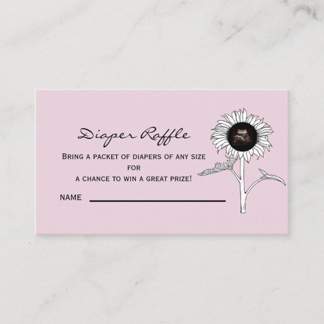  Ultrasound Photo Pink Diaper Raffle Enclosure (Front)