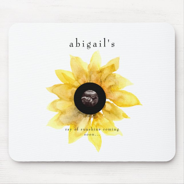Ultrasound Photo Sunflower Cute Mom-to-be Gift Mouse Pad (Front)