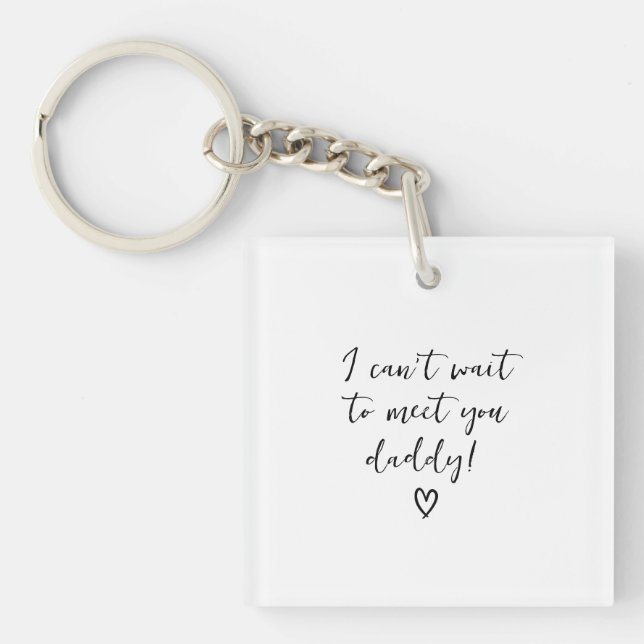 Ultrasound Sonogram Photo Pregnancy Announcement Keychain (Front)