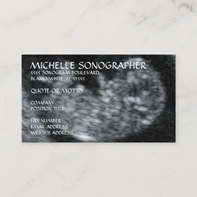 Ultrasound Sonographer Business Card (Front)