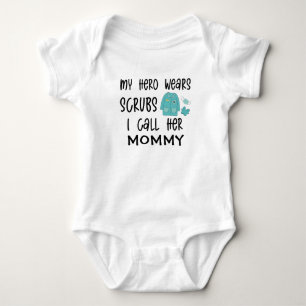 Ultrasound Technician - My Hero Wears Scrubs Baby Bodysuit