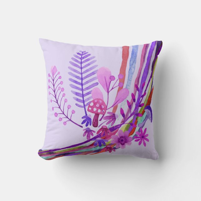 Ultraviolet  Abstract Floral Pillow (Front)