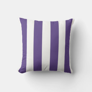 Ultraviolet and White Wide Stripes Pillow