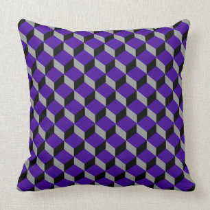 Ultraviolet Optical Illusion Modern Patterned Throw Pillow