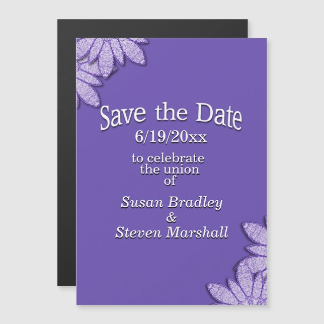 Ultraviolet Save the Date Magnetic Invitation (Front/Back)