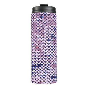 Ultraviolet vivid sequin glitter shiny texture. Gl Thermal Tumbler