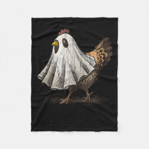 Ultrygeist Chicken, Chicken Ghost, Funny Halloween Fleece Blanket