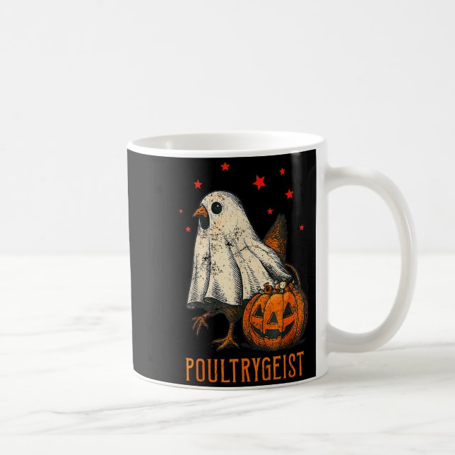 Ultrygeist Funny Halloween Chicken Ghost Costume P Coffee Mug (Right)