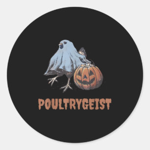 Ultrygeist Halloween Chicken Ghost Classic Round Sticker