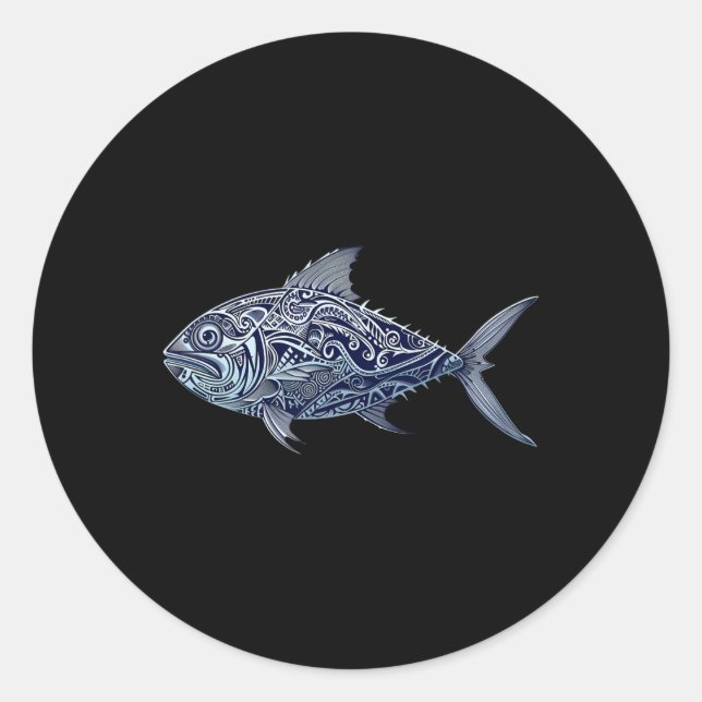 Ulua Fishing Native Hawaiian - Hawaiian Tribyl 1  Classic Round Sticker (Front)