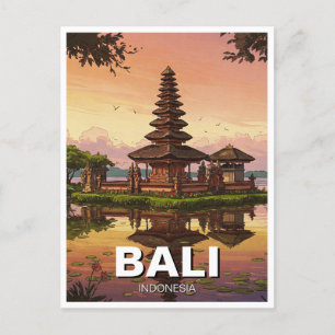 Ulun Danu Bali Indonesia Travel Postcard