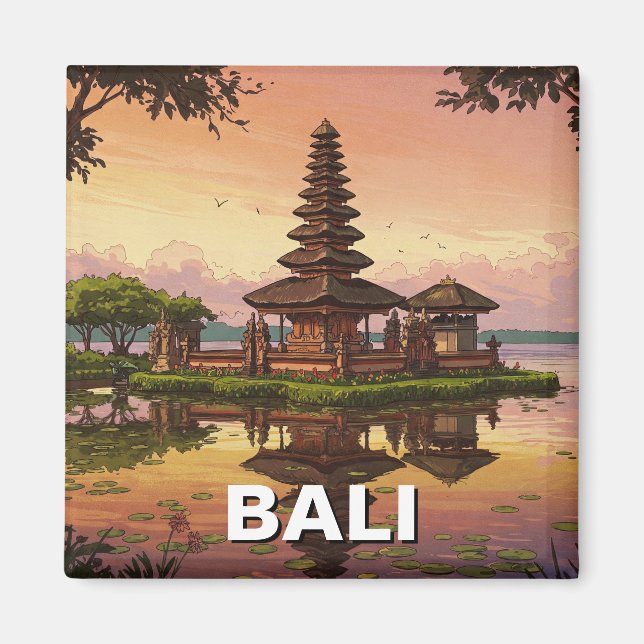 Ulun Danu Temple Bali Indonésie Magnet (Devant)