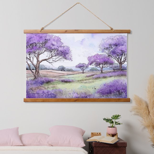 Ulupalakua Jacaranda Trees Hanging Tapestry (Bedroom)