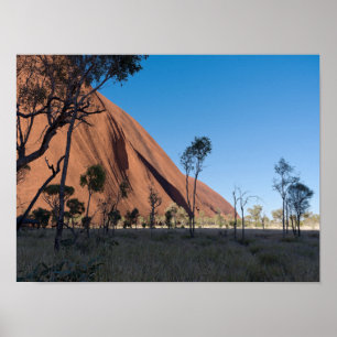 uluru and desert plain poster