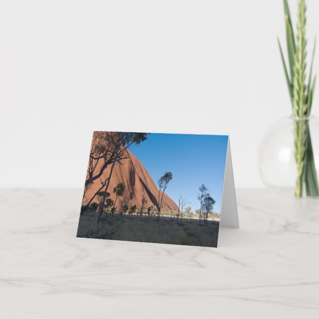 uluru and desert plain thank you card (Front)