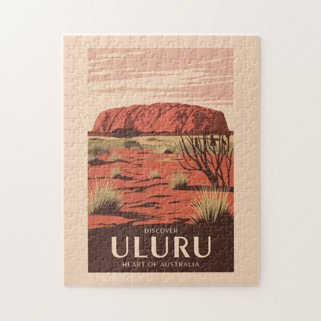 Uluru Australia Travel Art Vintage Jigsaw Puzzle (Vertical)