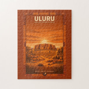 Uluru Australia Travel Poster Jigsaw Puzzle