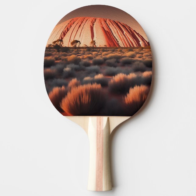Uluru "Ayers Rock" Australia Oil Paint,  Ping Pong Paddle (Front)