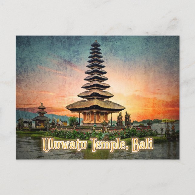 Uluwatu Temple, Bali stylized Postcard (Front)