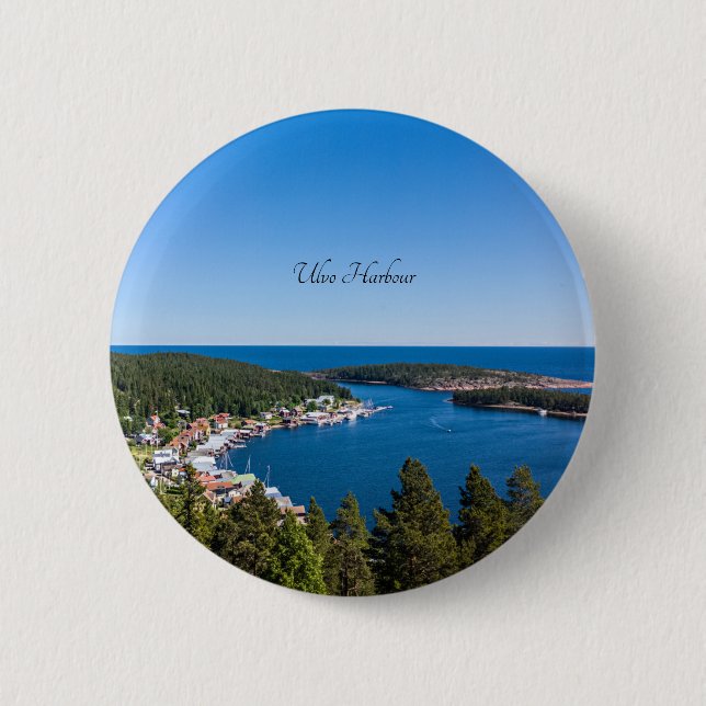 Ulvo Harbour, Hoga-Kusten, Sweden 2 Inch Round Button (Front)