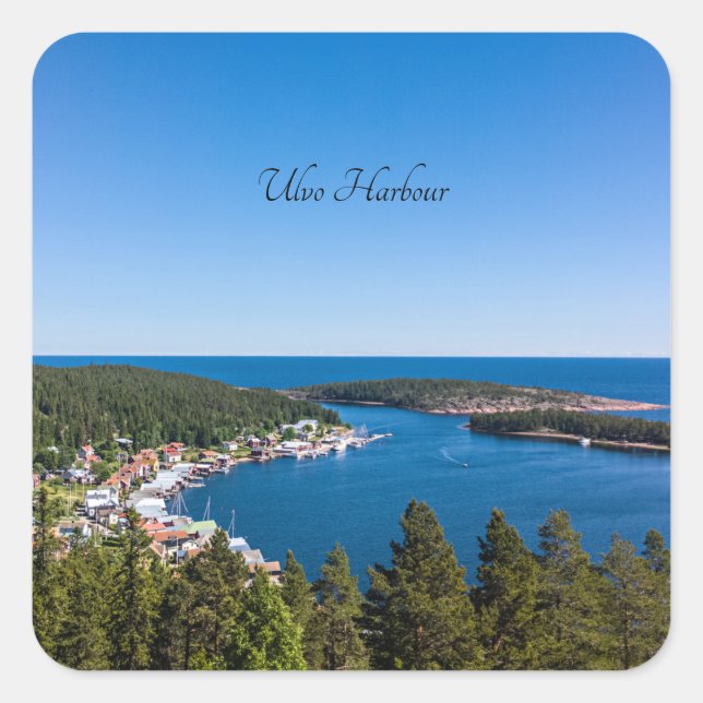 Ulvo Harbour, Hoga-Kusten, Sweden Square Sticker (Front)