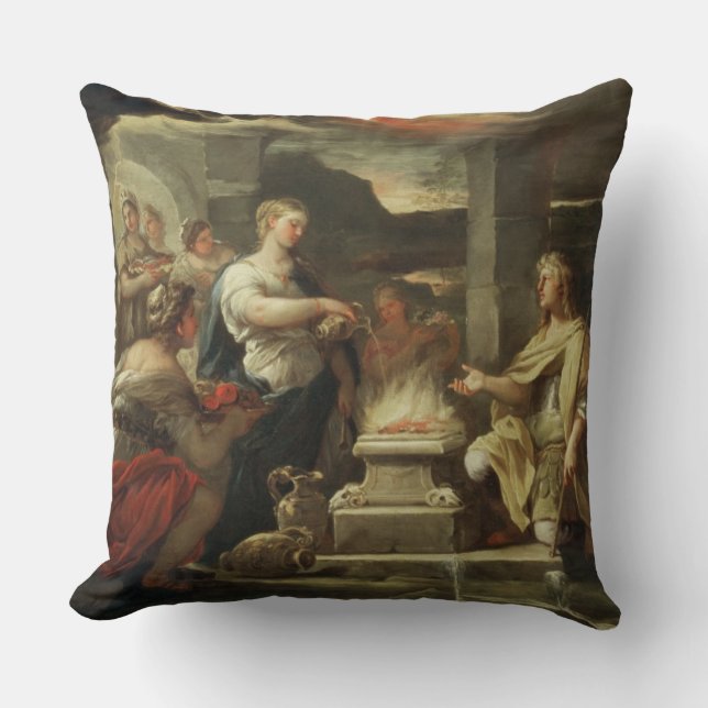 Ulysses and Calypso Throw Pillow (Front)