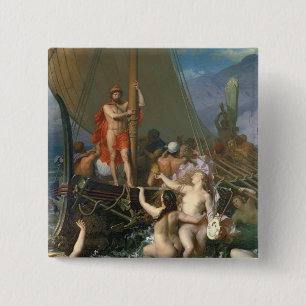 Ulysses and the Sirens 2 Inch Square Button