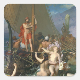 Ulysses and the Sirens 2 Square Sticker