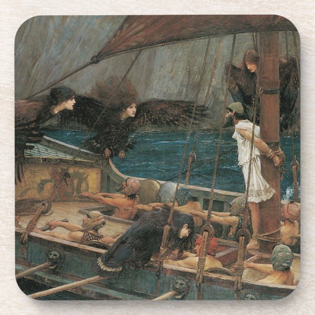 Ulysses and the Sirens by John William Waterhouse Coaster (Front)